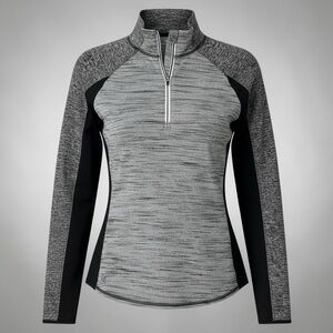 Athleta Women's Black & Gray Half-Zip Performance Pullover